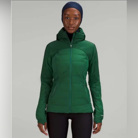 NWT Lululemon down for it all running workout jacket SZ8 Everglade Green-LW4BK0S - Picture 7 of 7
